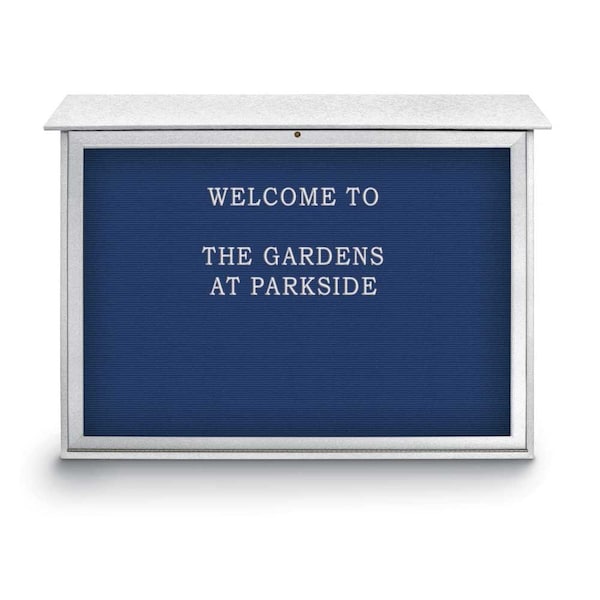 Indoor Enclosed Combo Board, 42"x32", Satin Frame/Burgundy & Buff
